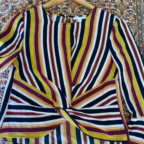 Bar III Women's Striped Crop Top Ruffle Size Small - Picture 5 of 9